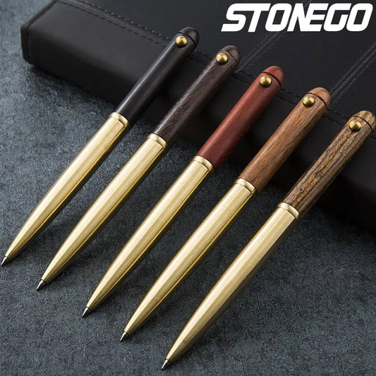 0.5mm Wooden Retractable Roller Ball Pens