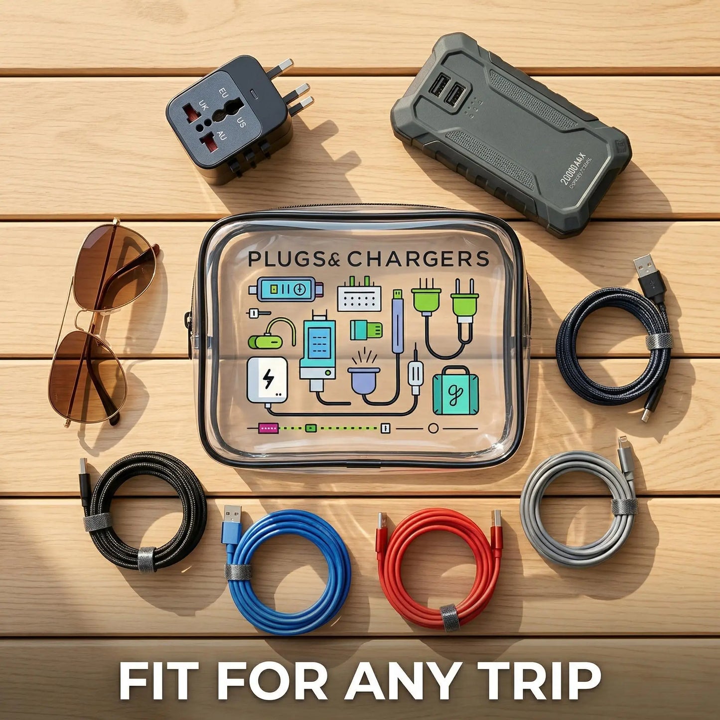 Clear Waterproof Travel Electronics Organizer Pouch
