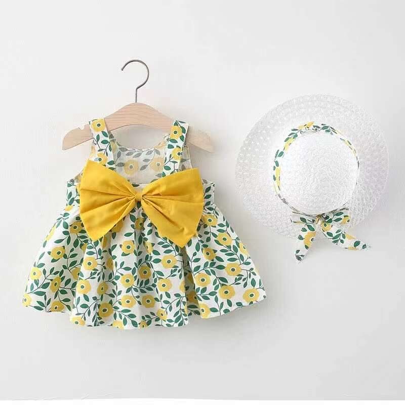 Big bow cotton baby dress