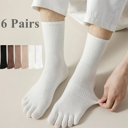 Men’s Cotton Toe Socks 6 Pairs