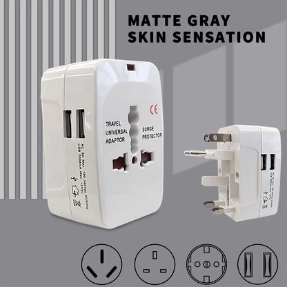 Universal Travel Adapter with Dual USB Ports