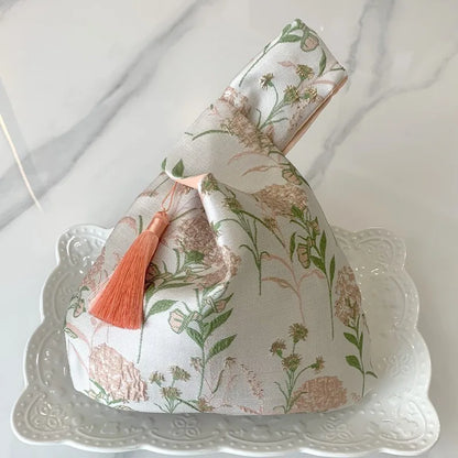 Chinese-Style Embroidered Frame Handbag with Top Handle