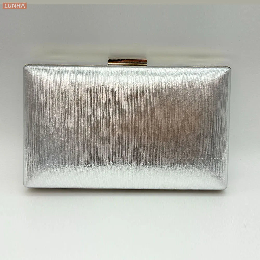 Vintage Metallic Box Clutch Bag