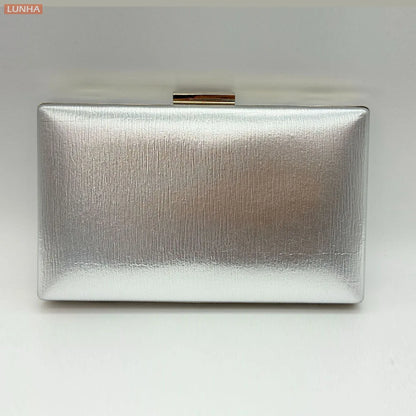 Vintage Metallic Box Clutch Bag