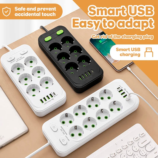 Power Strip with USB & Type-C Charging