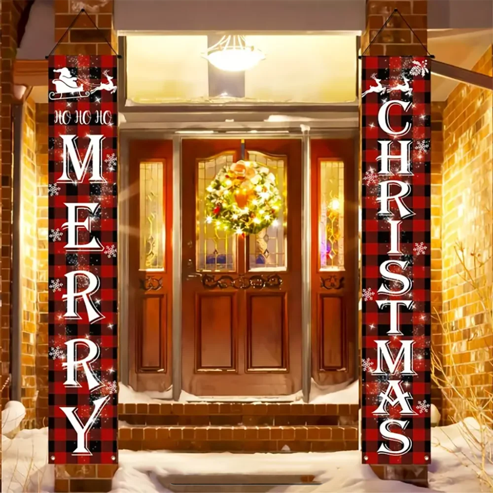 Santa & Snowman Christmas Door Banner