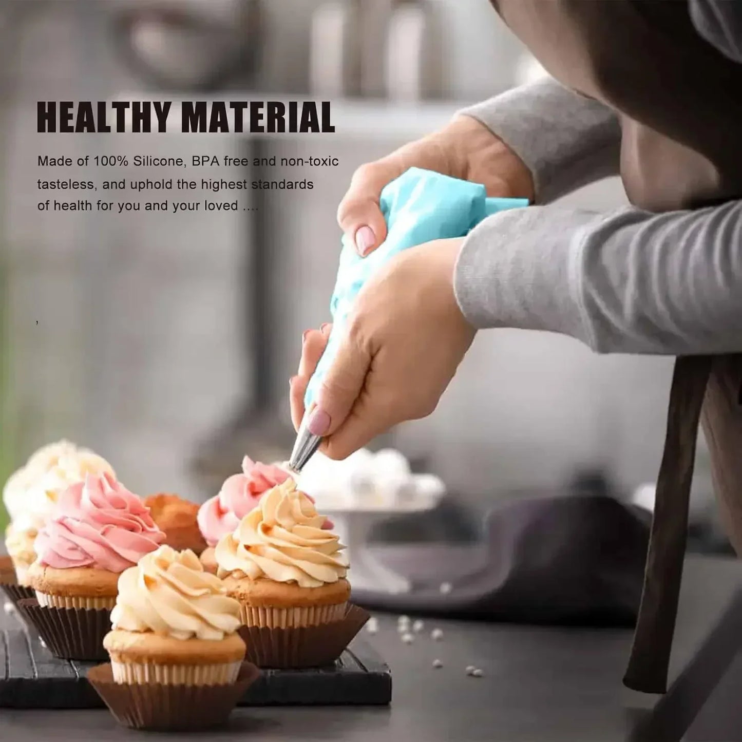 Reusable Silicone Piping Bag Cake Decorating Set