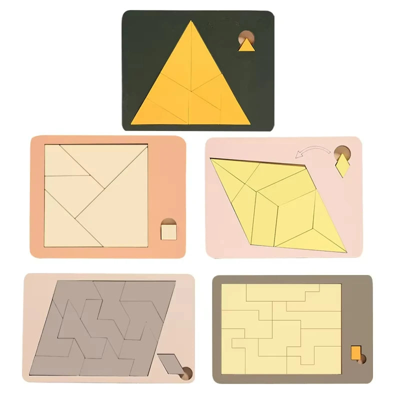 Wooden Geometric Brain Teaser Puzzle