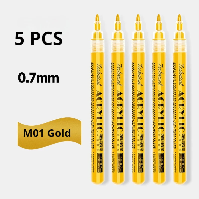 Metallic Acrylic Paint Marker Pens Set