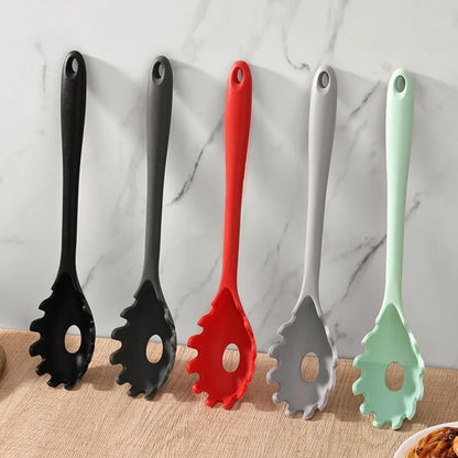 Silicone Pasta Colander Spoon with Long Handle
