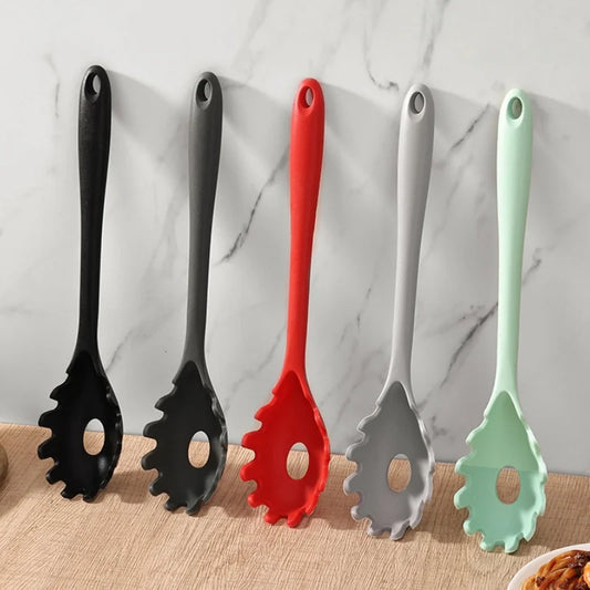 Silicone Pasta Colander Spoon with Long Handle