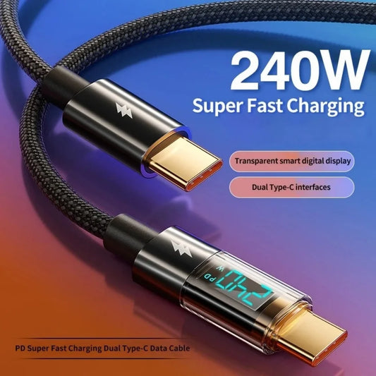 240W USB Type-C to Type-C Fast Charging Cable