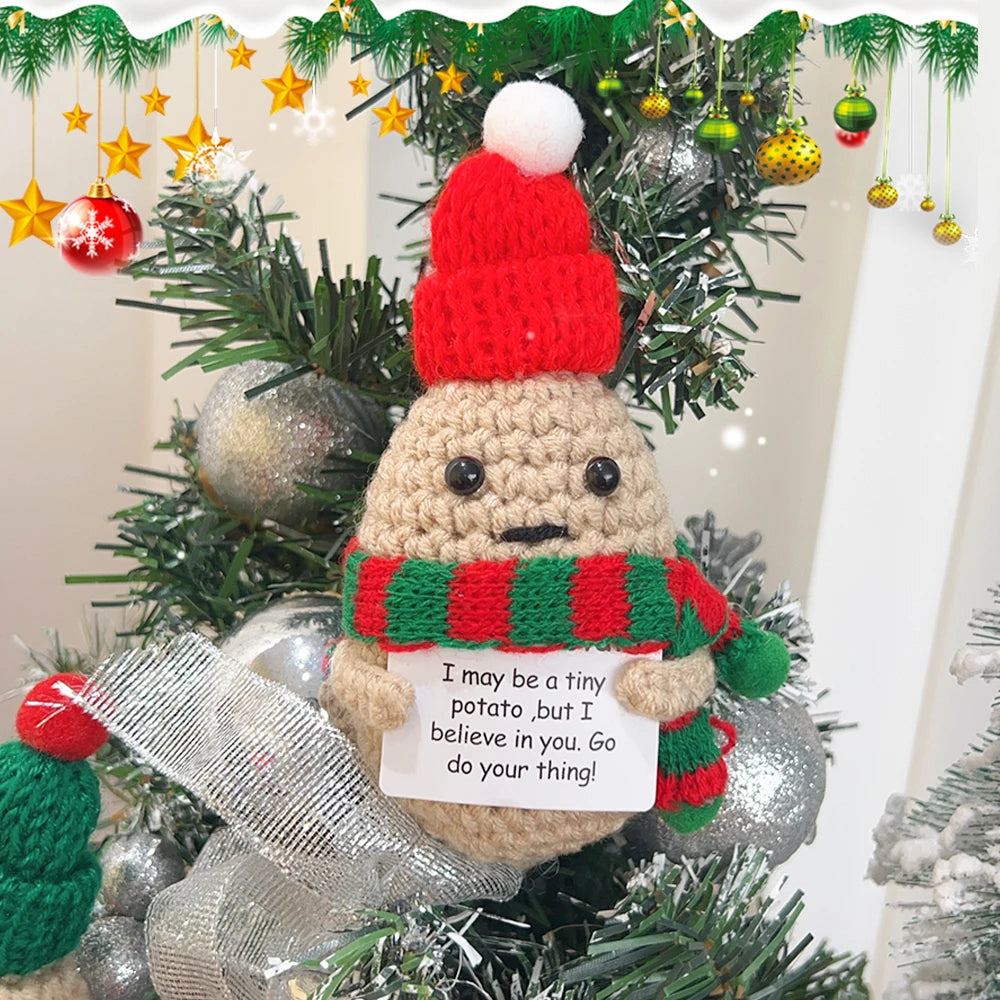 Positive Christmas Potato Crochet Toy