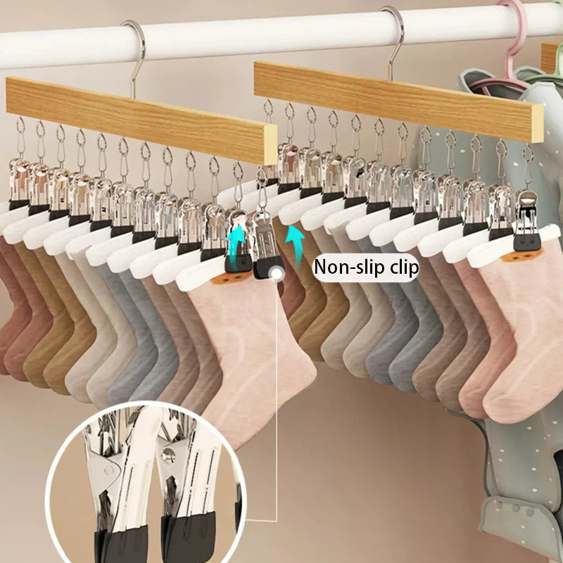 6 or 10 Clip Closet Storage Hanger