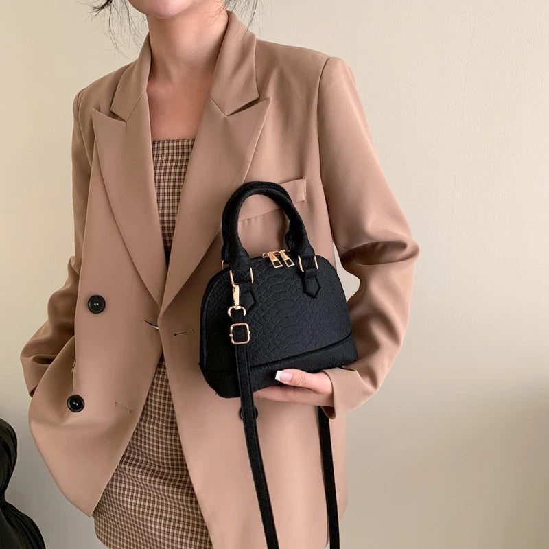 Mini Textured Satchel Crossbody Bag