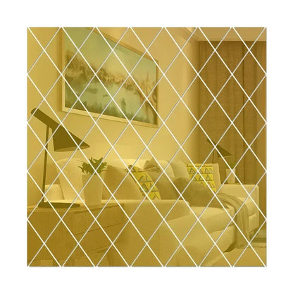 3D Diamond Acrylic Mirror Wall Stickers