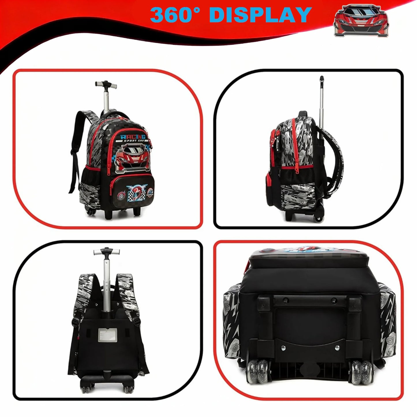 Kids Rolling School Backpack Set
