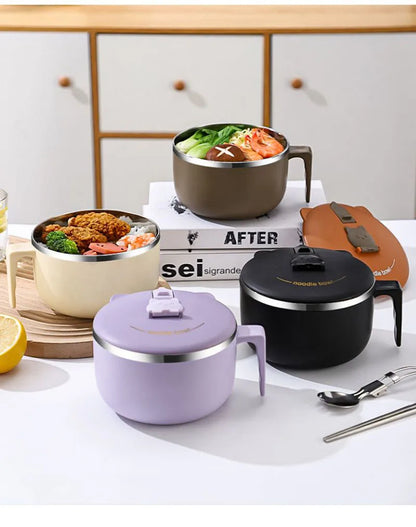 304 Stainless Steel Instant Noodle Bowl with Lid