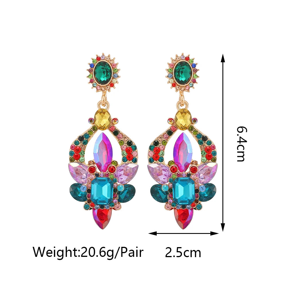 Teardrop Shiny Glass Earrings