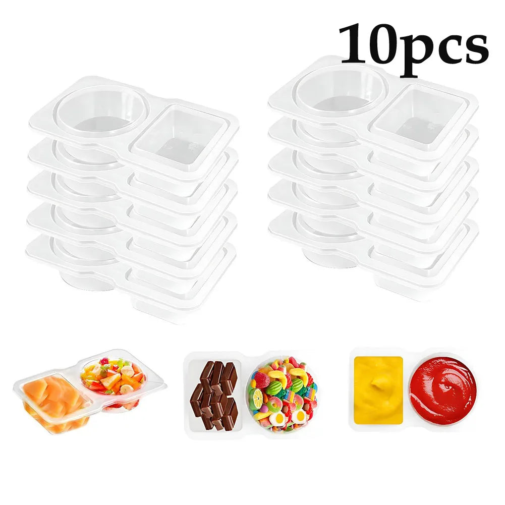 Dual Compartment Condiment Containers with Lids