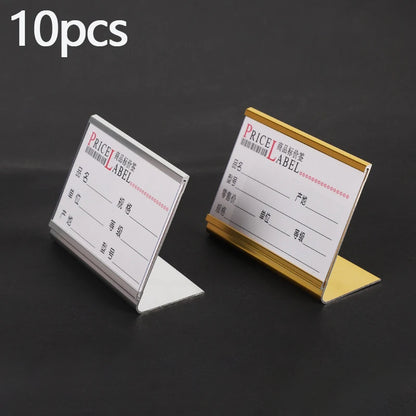 Mini Aluminum L-Shaped Sign Holder Set