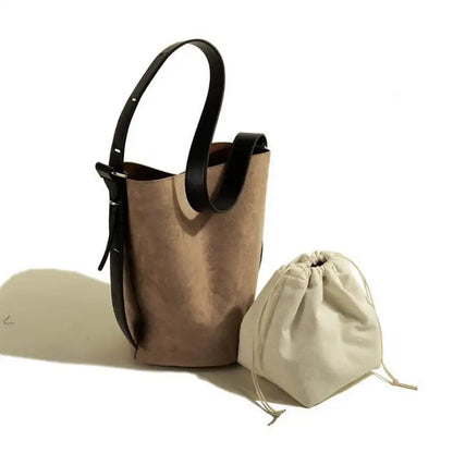 Women’s Suede-Effect Bucket Shoulder Bag