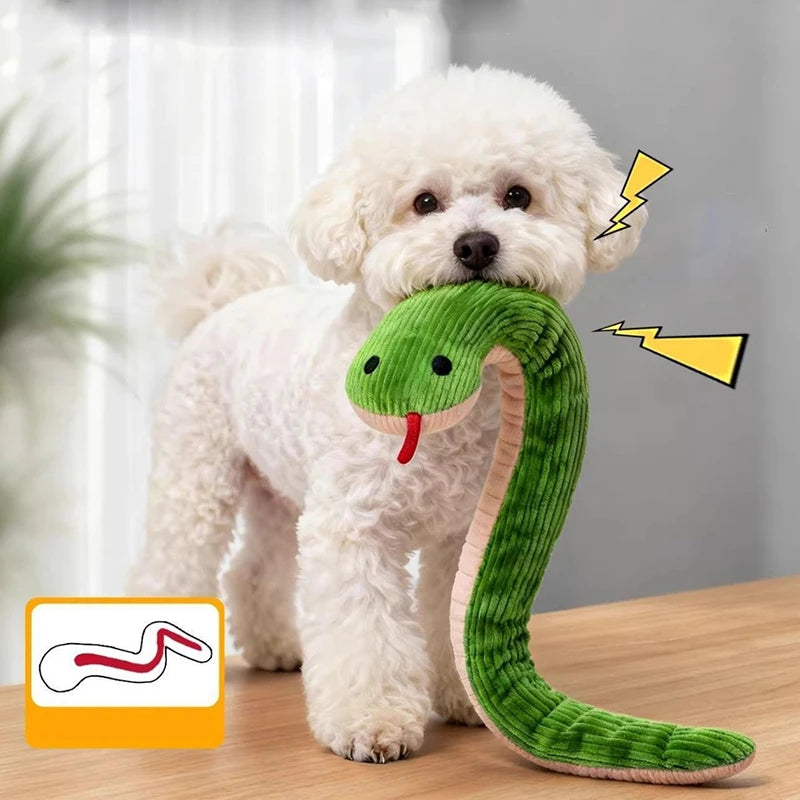 Interactive Plush Snake Dog Toy