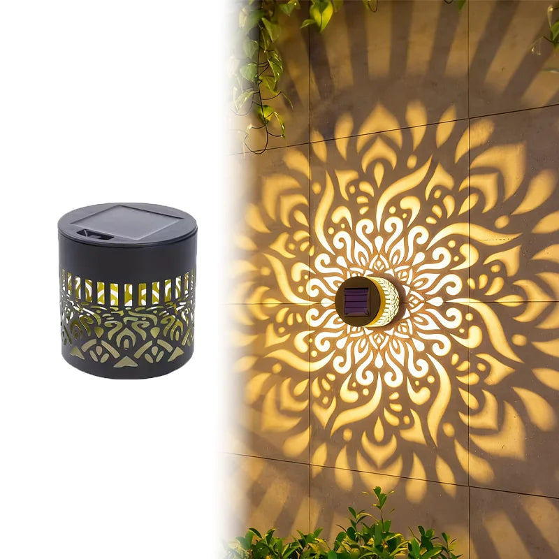 Solar Mandala Projector Garden Wall Light