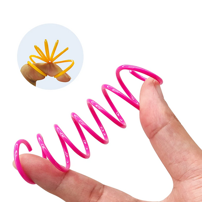 Colorful Cat Spring Spiral Toy Set