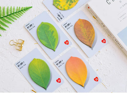 Leaf-Shaped Sticky Memo Notes