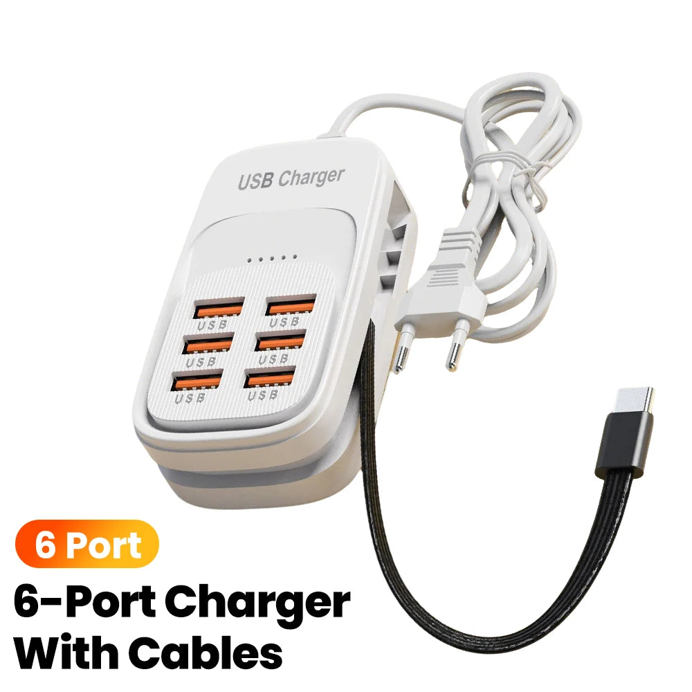 6-in-1 USB Desktop Charging Station