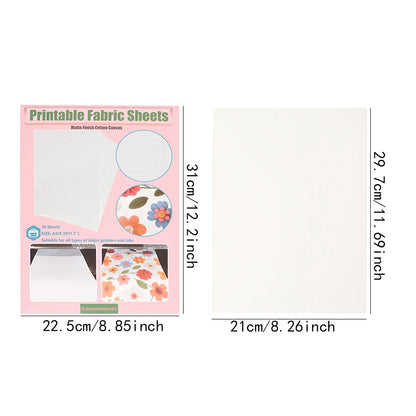 Printable Cotton Canvas Fabric Sheets for Inkjet Printers