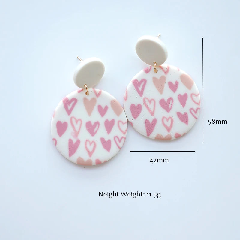 Heart Pattern Long Earrings