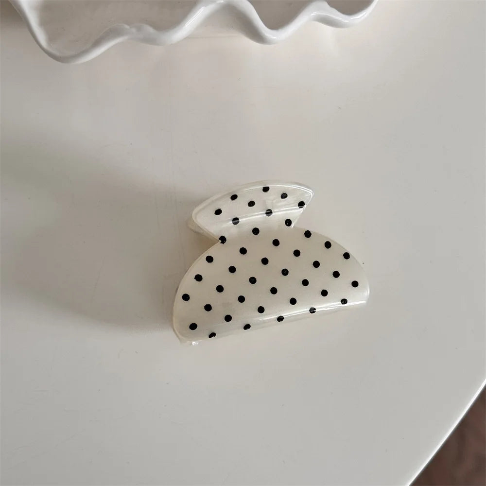 Large Black Wave Dot Hair Claw Clip