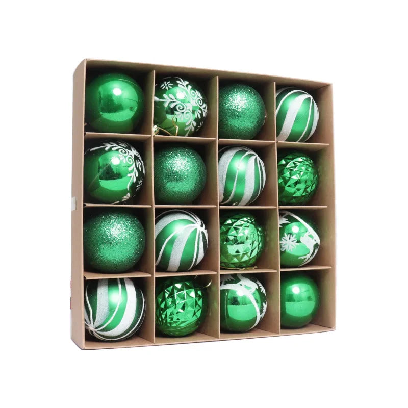 16-Piece Glass Christmas Bauble Set