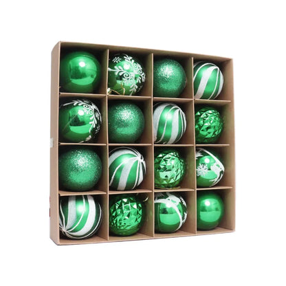 16-Piece Glass Christmas Bauble Set