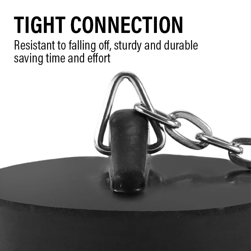 Universal Rubber Sink Drain Stopper with Chain