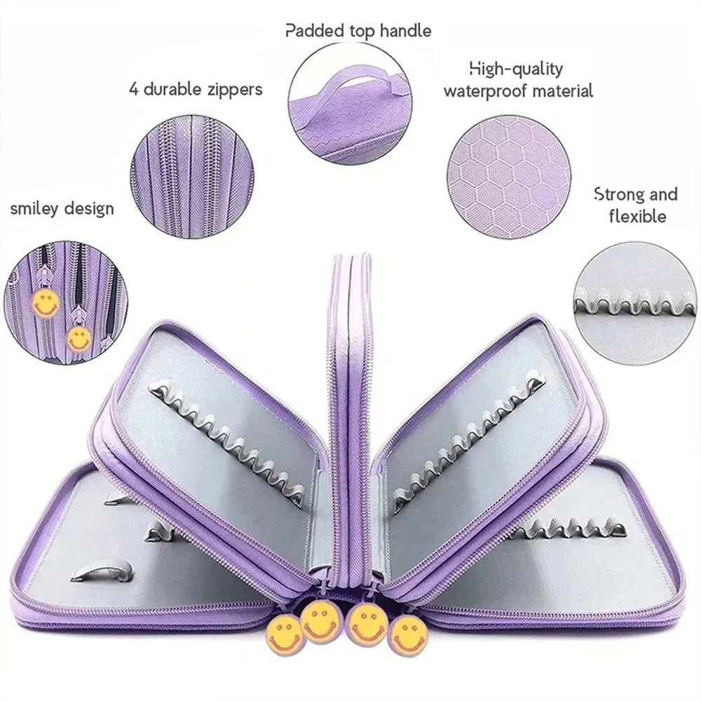 Large Capacity 72-Slot Pencil Case