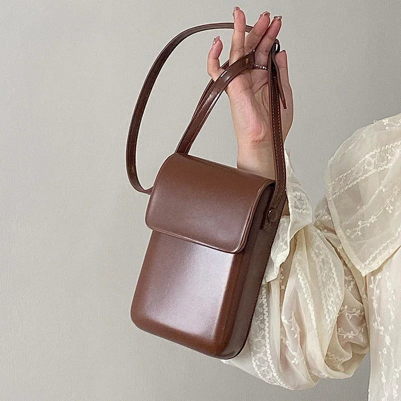 Mini PU Leather Flap Crossbody Phone Bag