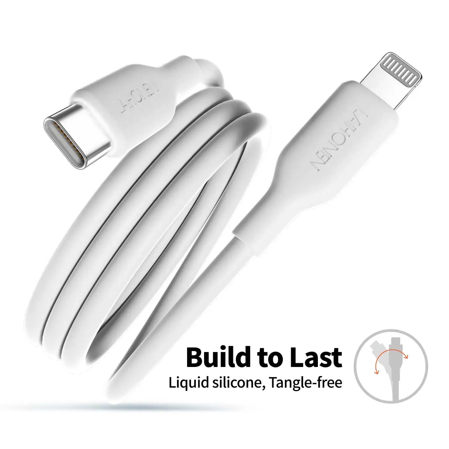 Silicone USB-C to Lightning Cable