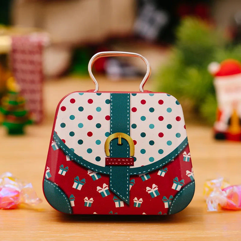 Christmas Handbag-Shaped Tin Storage Box