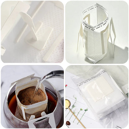 Portable Single-Serve Drip Coffee Filter Bags for Fresh Brew Coffee & Tea