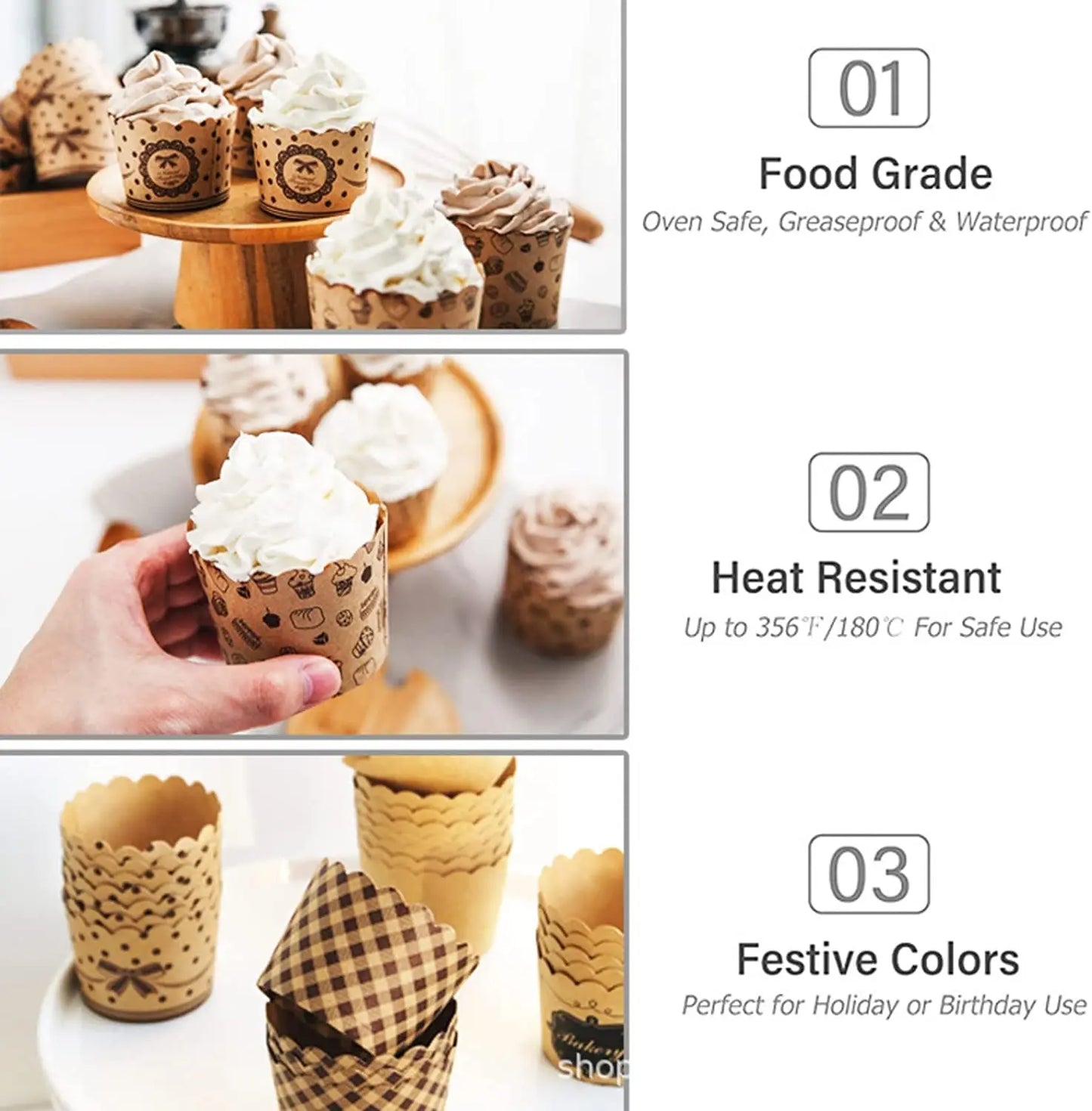 Kraft Paper Baking Cups for Cupcakes