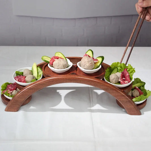 Wooden Sushi Bridge Serving Plate
