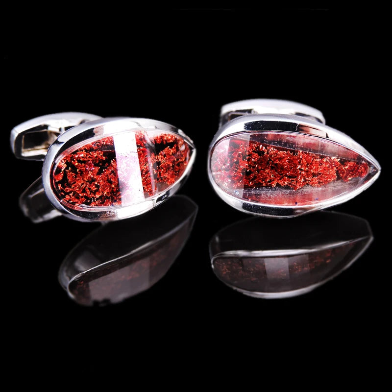 Novelty Luxury Blue White Crystal Cufflinks