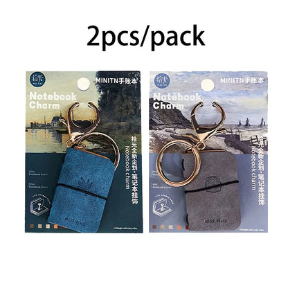 Mr. Paper PU Leather Mini Journal Keychain Set