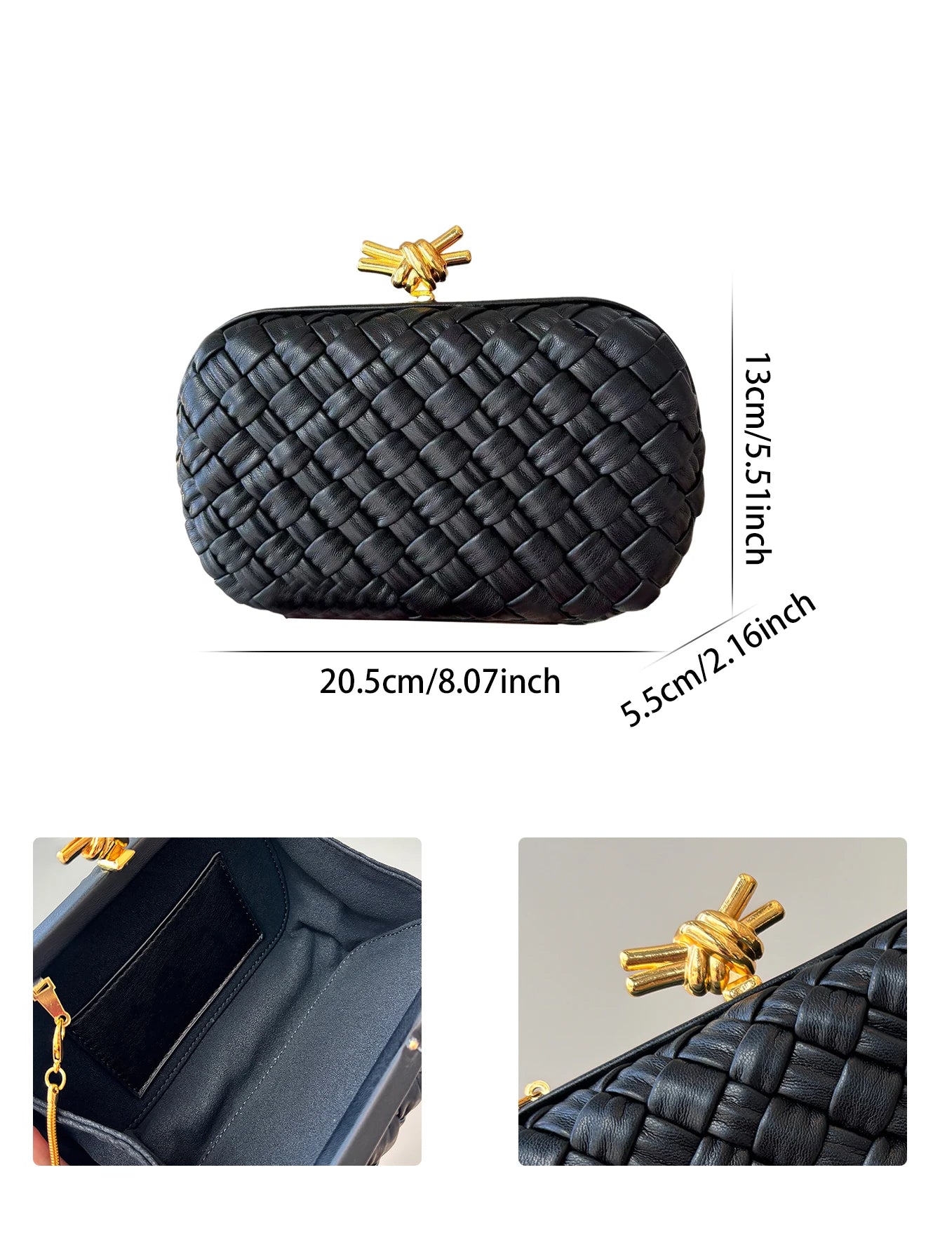 Woven Evening Clutch Shoulder Bag