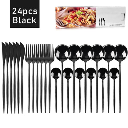 Elegant Western Flatware Set with Spoon, Fork & Knife