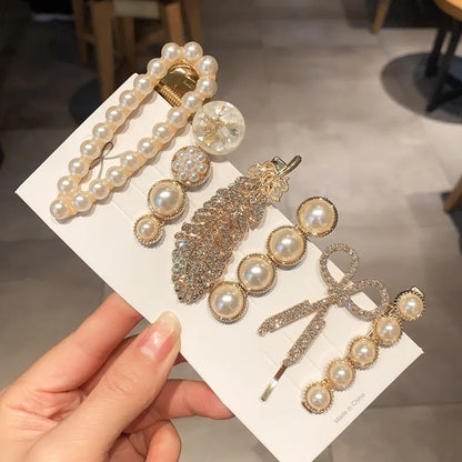 Pearl Side Hair Clip Set