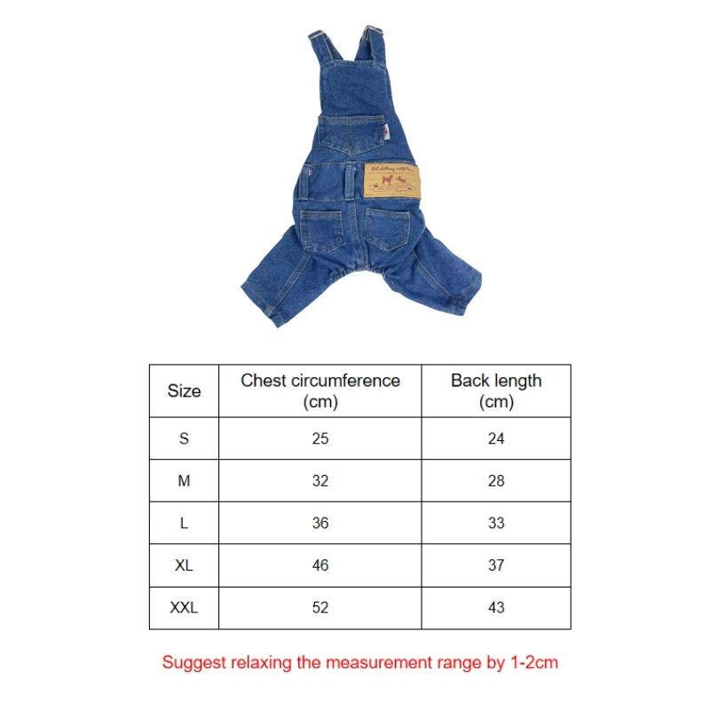 Denim Jean Overalls for Dogs